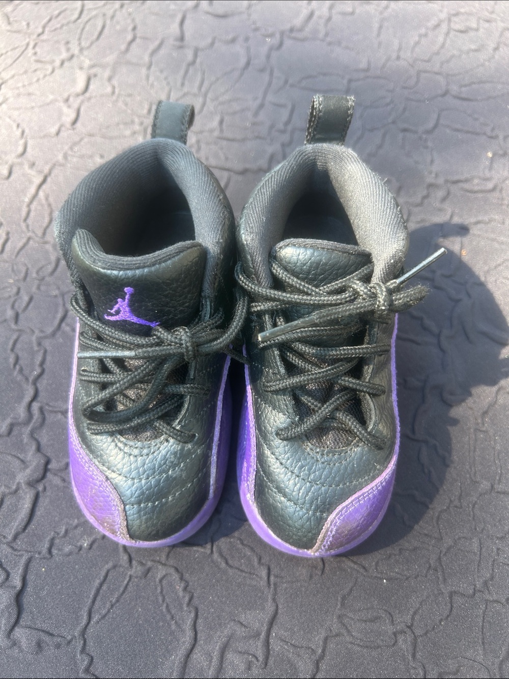 Jordan Kids Black and Purple Low-Top Sneakers